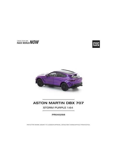 Pop Race Aston Martin Dbx 707 Storm Purple 1:64 Diecast Model Araba Pr640268 Mor
