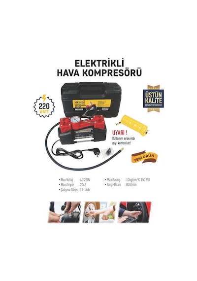Meşem Elektrikli Büyük Hava Kompresör 220 Watt