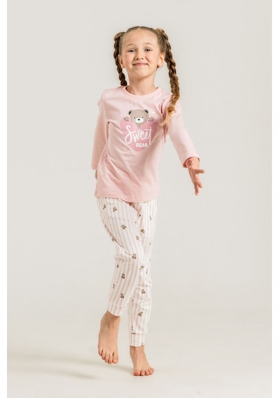 Rolypoly Kız Çocuk Sweet Bear Pembe Uzun Kol Pijama Takım Rp3911-c-v1 Rp3911-c-v1