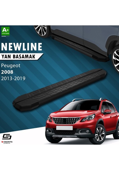 S-dizayn Peugeot 2008 Newline Siyah Yan Basamak 173 Cm 2013-2019 A+ Kalite