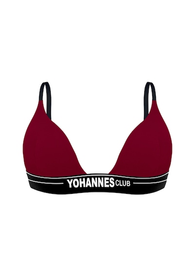 Yohannes Club, Kadın Pamuklu İç Çamaşırı Takımı, Renk Seçenekli, Üçgen Sütyen-kemerli Boyshort-boxer Külot Bordo