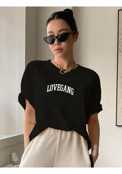 Kadın Lovegang Baskılı Tshirt 001