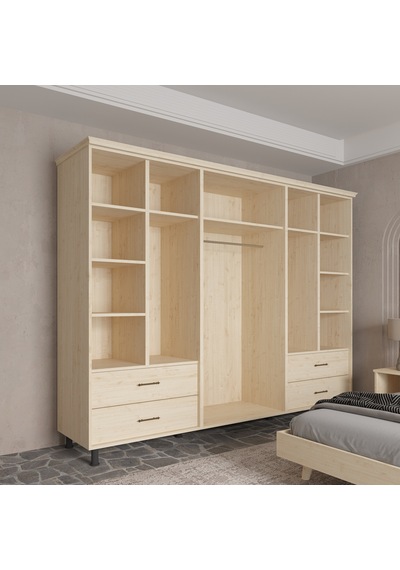 Soft Wood 6 Kapaklı Masif Ahşap Gardırop Çam