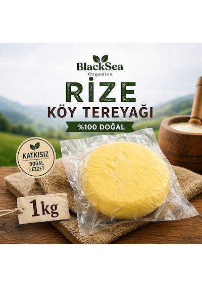 Blacksea Organics Rize Köy Tereyağı 1 Kg Doğal Yayık Tereyağı Katkısız