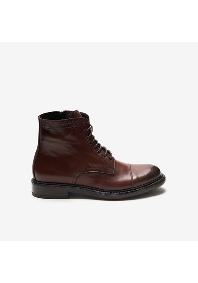 Legno Bot Erkek 9824 Exton Soft Lace-up Boot With Side Zip Kahverengi