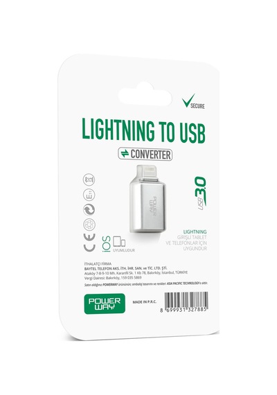 Powerway Lightning to USB 3.0 Çevirici