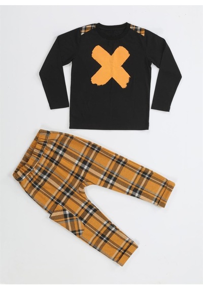 Casabony Casa Laci Ekose Pantolon + T-shirt Takım-desenli