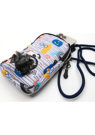 Design Cep Telefonu Çantası Dışkı Poşeti, Fermuarlı, Gizli Poşet Gözü, Köpek Gezdirme İçin İdeal, Woof