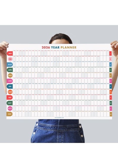 2026 Yıllık Planlayıcı Duvar Takvimi, 2026 Duvar Takvimi, Canlı Parlak Renkli, Minimalist Duvar Takv