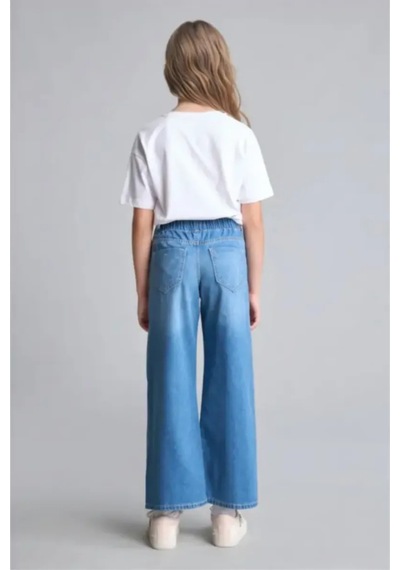 Defacto Beli Lastikli Wide Leg Jean Pantolon Kız Çocuk H6242a826aunm39 Mavi-nm39