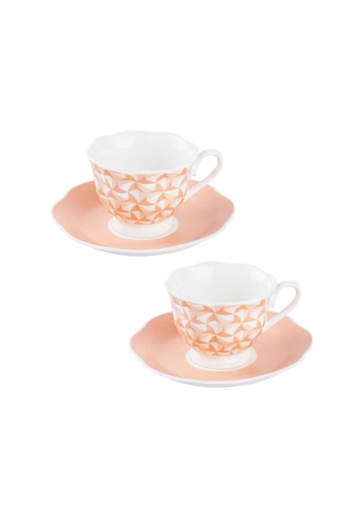Tantitoni Pink Wind 2 Kişilik Kahve Fincan Takımı Pembe
