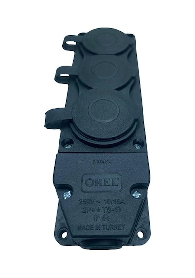 3 Lü Kauçuk Grup Priz Monofaze 1x16a 220 V