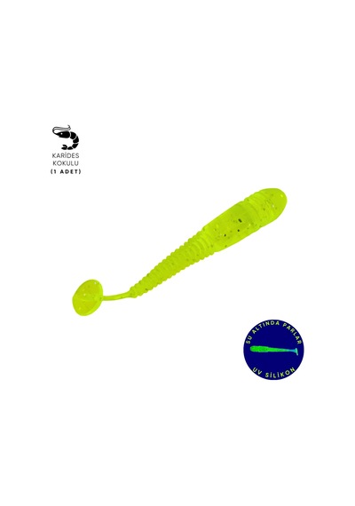 Silikon Kurt Yem - 1,1g 55mm - Fishack Wormix - 1 Adet - Uv - Fluo Green