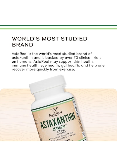 Double Wood Astaxanthin 12mg Max Strength Eye Skin Health 60 Softgels