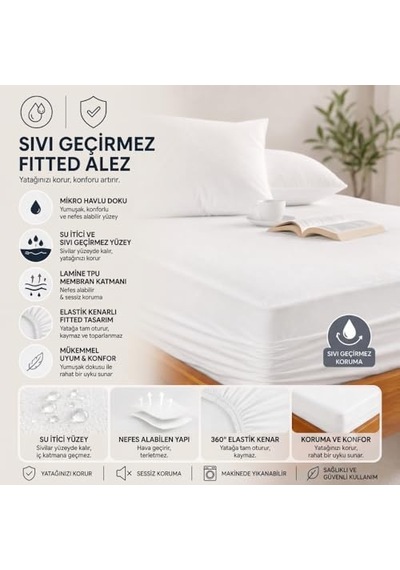 Fitted Su Sıvı Geçirmez Yatak Koruyucu Alez 100 200 Diğer