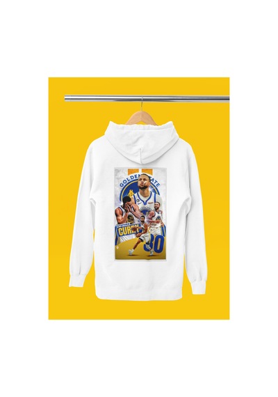 Stil X Stephen Curry Baskılı Kapüşonlu Sweatshırt Beyaz-6