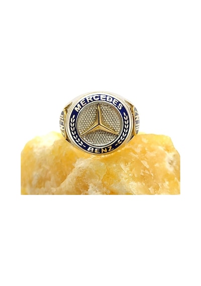 Mercedes Benz Logolu Erkek Gümüş Yüzük