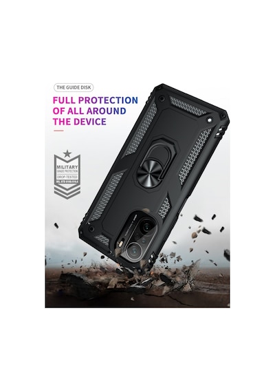 Xiaomi Redmi K40 Kılıf Sofya Yüzüklü Standlı Korumalı Kılıf