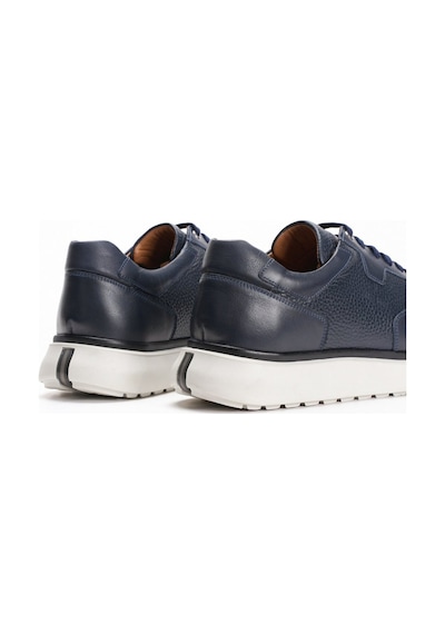 Fame Step Hakiki Deri Erkek Yürüyüş Ayakkabısı Casual Comfort Bağcıklı Ortopedik Günlük Rahat Taban Lacivert Sneaker Palermo