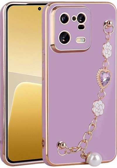 Xiaomi Mi 13 Pro Kılıf El Tutamaçlı Kamera Korumalı Zore Taka Silikon Kapak Mor