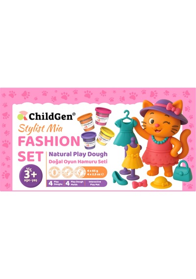 Doğal Oyun Hamuru Sevimli Patiler - Fashion Set Çok  Renkli