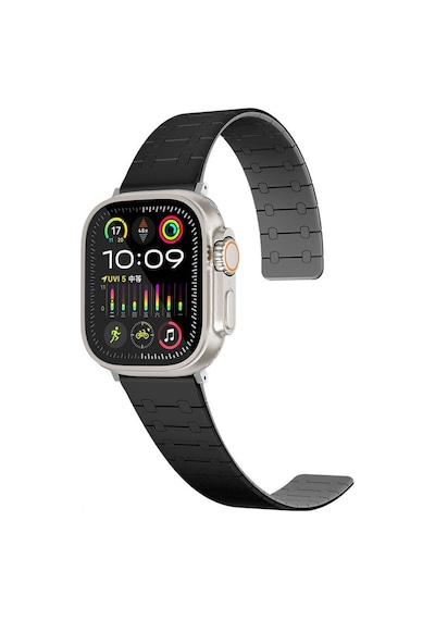 Apple Uyumlu  Watch 7 8 9 10 Serisi 45mm Kordon Şerit Çizgi İnce Dizayn Magnetik Strap 111