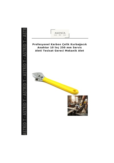 Profesyonel Karbon Çelik Kurbağacık Anahtar 10 İnç 250 Mm Servis Aleti Tesisat Gereci Mekanik Alet