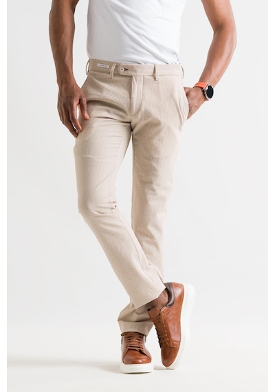 Ecer Slimfit Çizgili Yazlık İnce Gofre Kumaş Likralı Erkek Kumaş Pantolon 001