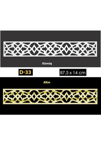 Eymenyapimarket Dekoratif Aynalı Pleksi Mobilya Dolap Süsü 87,5 X 14 Cm D-33