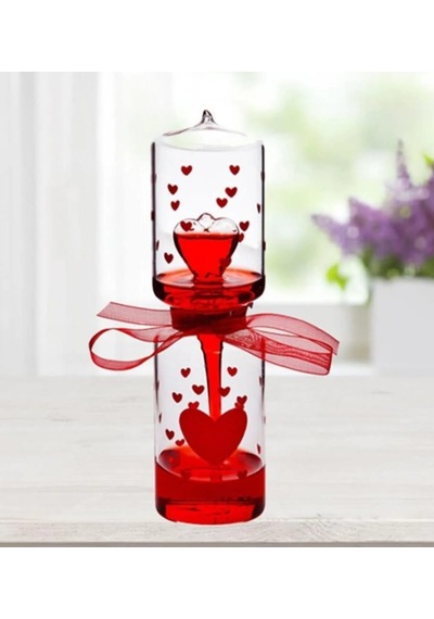 Kırmızı Cam Fanus Aşk Ölçer El Isısı İle Çalışan Love Matter Romantik Aşk Metresi Cam Küre
