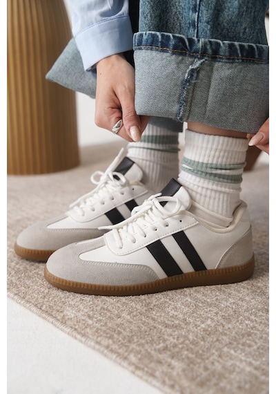 Daxtors Garantili Agnus Günlük Ortopedik Kadın Sneaker Spor Ayakkabı Beyaz
