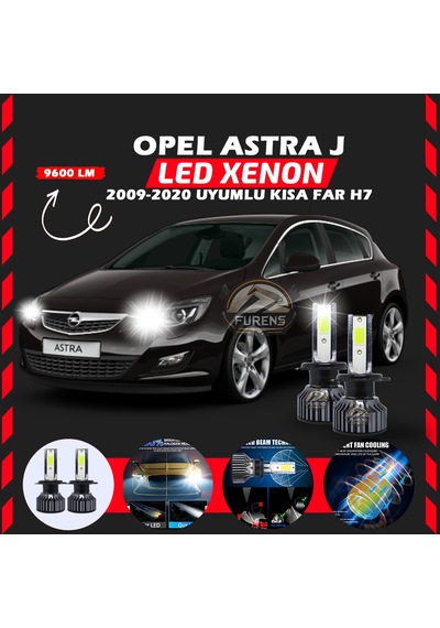 Opel Astra J 2009-2020 Kısa Far Uyumlu Şimşek Etkili Led Xenon Pro Series H7