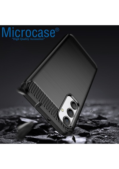 Samsung Galaxy Uyumlu A54 Brushed Carbon Fiber Silikon Kılıf - Al3332