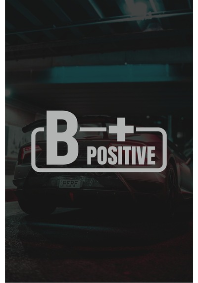 B + Pozitif Kan Grubu Motor Araba Cam Sticker 11 X 5 Cm