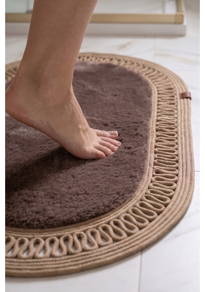 Banyo Paspası Takımı 60x100+40x60 Cm İç Trikot Mouss Kahve & Camel