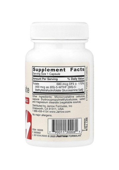 Jarrow Formulas, Vegan Methyl Folate, 400 Mcg, 60 Veggie Capsules