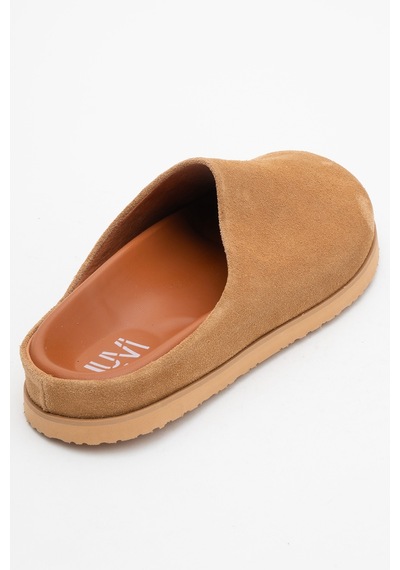 Luvishoes Luvi Shoes Space Toprak Süet Hakiki Deri Önü Kapalı Kadın Terlik Toprak