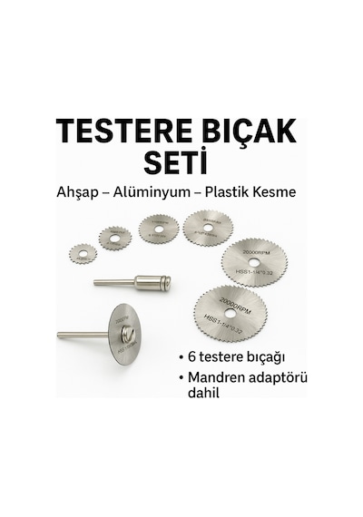 Senbang Mini Testere Seti 8 Parça Gravür Ve Dramel İçin Ve 7 Parça Mini Mandren