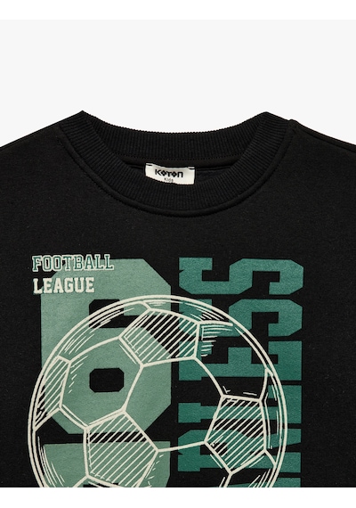 Koton Futbol Temalı Baskılı Şardonlu Bisiklet Yaka Uzun Kollu Sweatshirt Siyah 7wkb10484tk Koton Futbol Temalı Baskılı Şardonlu Bisiklet Yaka Uzun Kollu Sweatshirt Siyah 7wkb10484tk
