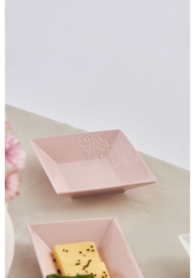 Karaca  Forever Bone Trend Emboss Porselen 32 Parça 6 Kişilik Kahvaltı Takımı Pink