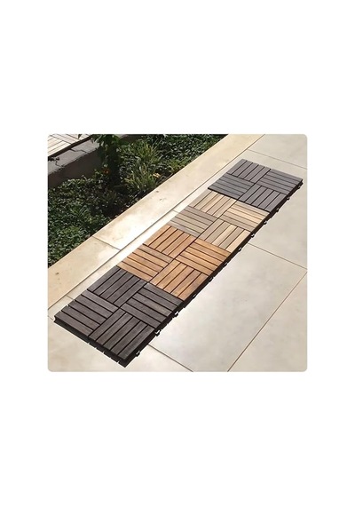 Akasya Ahşap Yer Karosu, Espresso 30x30 Cm, 10'lu Paket, 0.9 M² Yer Kaplama