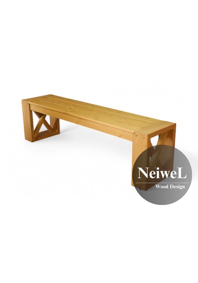 Neiwel Garden Luin Doğal Ahşap Bank Ahşap