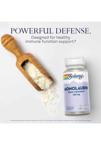 Solaray Monolaurin 500 Mg 60 Vegan Kapsüller Usa Menşeii Orijinal Dmmedicineden Aromasız
