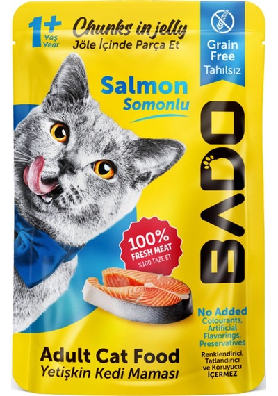 Bado Yetişkin Kedi Yaş Mama Somon Balıklı 85gr