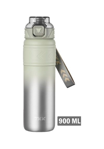 Tkk 900 Ml Çelik Termos Çift Kullanım Pipetli/rahat İçim -12/24 Sıcak-soğuk- Yalıtım -tkk2025new900ml Gri
