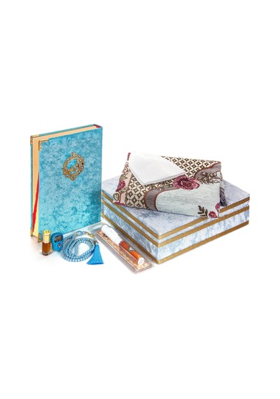 Kuranı Kerim - Özel Kadife Kaplı Sandık - Dini Set