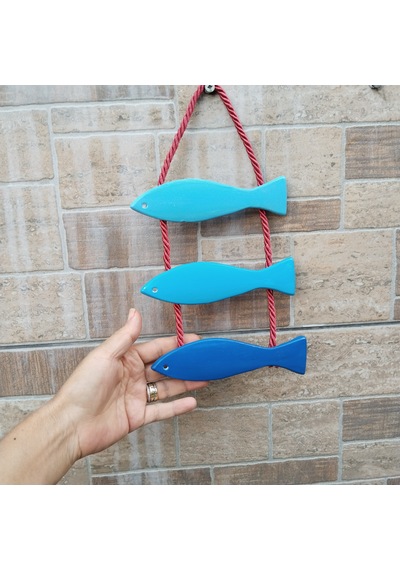Asılabilir İpli Mavi Set 3 Lü Balık Seti