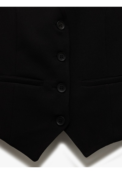 Koton Krep Scuba Kumaş Astarlı Slim Fit V Yaka Kolsuz Düğmeli Yelek Siyah 5sak30090ek Siyah Koton Krep Scuba Kumaş Astarlı Slim Fit V Yaka Kolsuz Düğmeli Yelek Siyah 5sak30090ek Siyah
