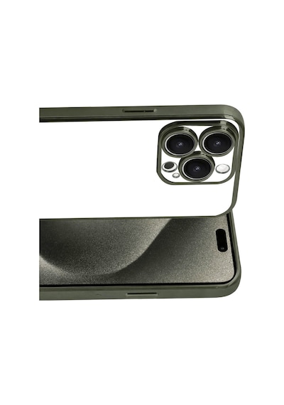 Apple iPhone  Uyumlu,  15 Pro Max Razer Lensli Silikon - Yeşil