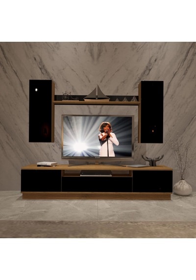 Decoraktiv Trendstyle 5ds Mdf Tv Ünitesi Tv Sehpası Ceviz - Siyah